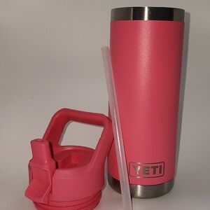 Yeti Pink 26oz Stainless Steel Tumbler With Straw